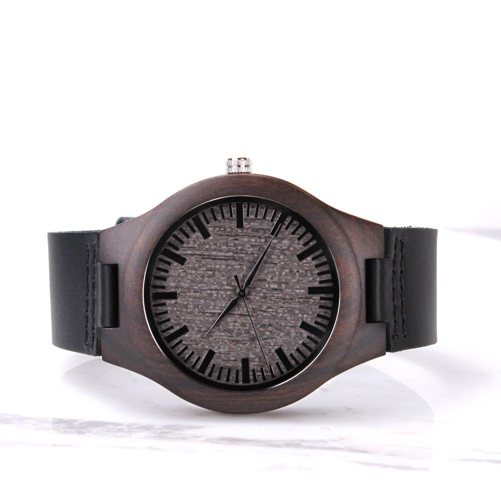 Engraved "King of My Heart" Wooden Watch - Personalized Sandalwood Gift for Dad & Him