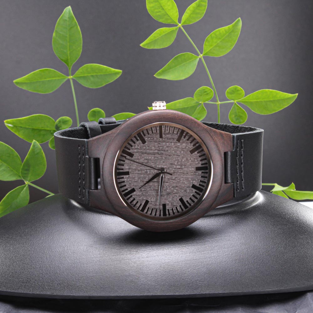Engraved "King of My Heart" Wooden Watch - Personalized Sandalwood Gift for Dad & Him
