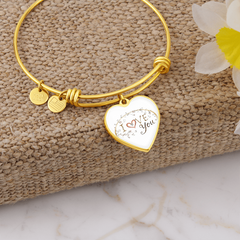 Luxury Heart Bangle - I Love You