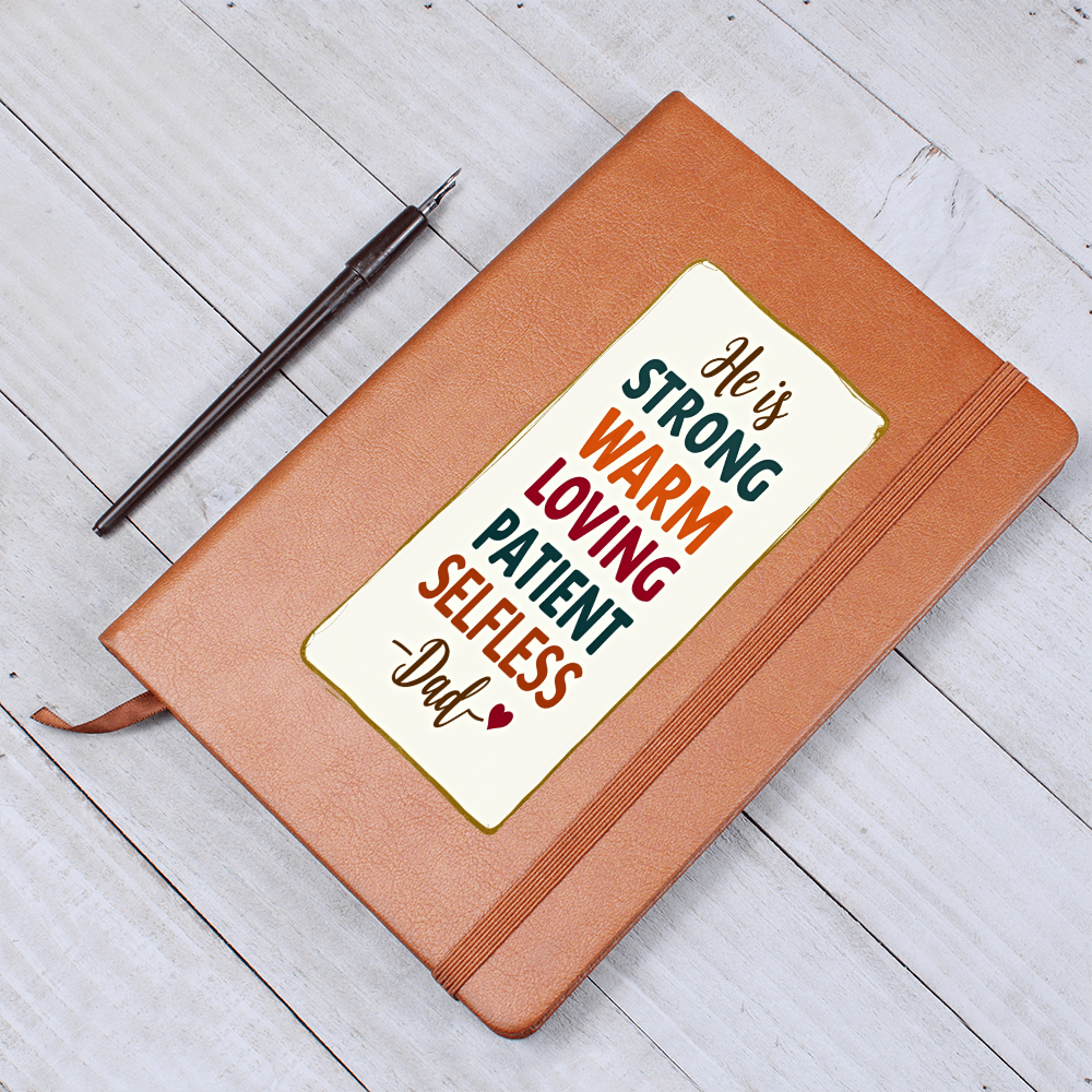 Graphic Vegan Leather Journal - Unique Printed Notebook for Goal Setting & Reflection