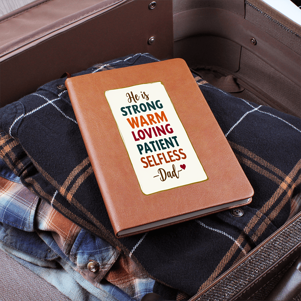Graphic Vegan Leather Journal - Unique Printed Notebook for Goal Setting & Reflection
