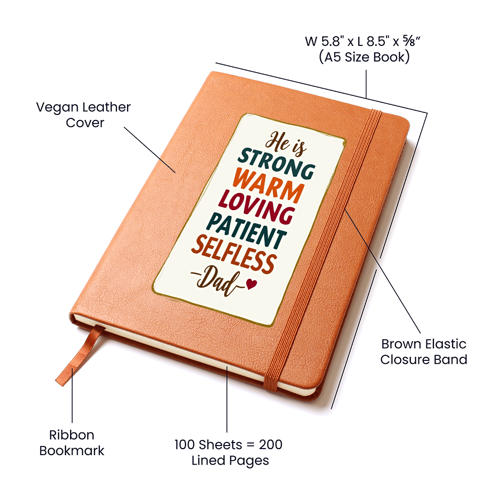 Graphic Vegan Leather Journal - Unique Printed Notebook for Goal Setting & Reflection