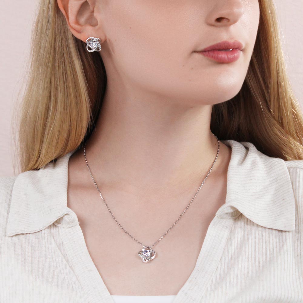 Love Knot Necklace & Earrings Set