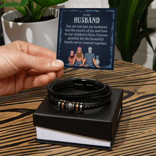 "To My Husband, the source of joy and love - Men's "Love You Forever" Bracelet - GLiMOT