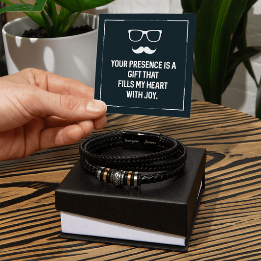 "Your Presence is A Gift" - Men's "Love You Forever" Bracelet - GLiMOT