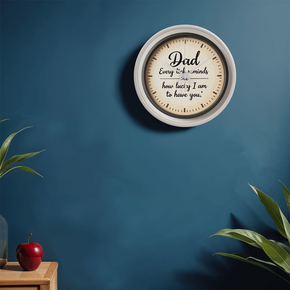 Heartfelt Dad Wall Clock - Sentimental Wooden Frame 10-inch Clock for Father's Day (Customizable with your words)