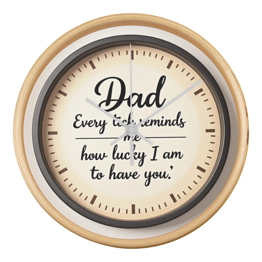 Heartfelt Dad Wall Clock - Sentimental Wooden Frame 10-inch Clock for Father's Day (Customizable with your words)