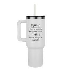 Cute Nurse Heart 40oz Tumbler – Insulated Stainless Steel Drinkware