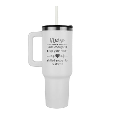 Cute Nurse Heart 40oz Tumbler – Insulated Stainless Steel Drinkware