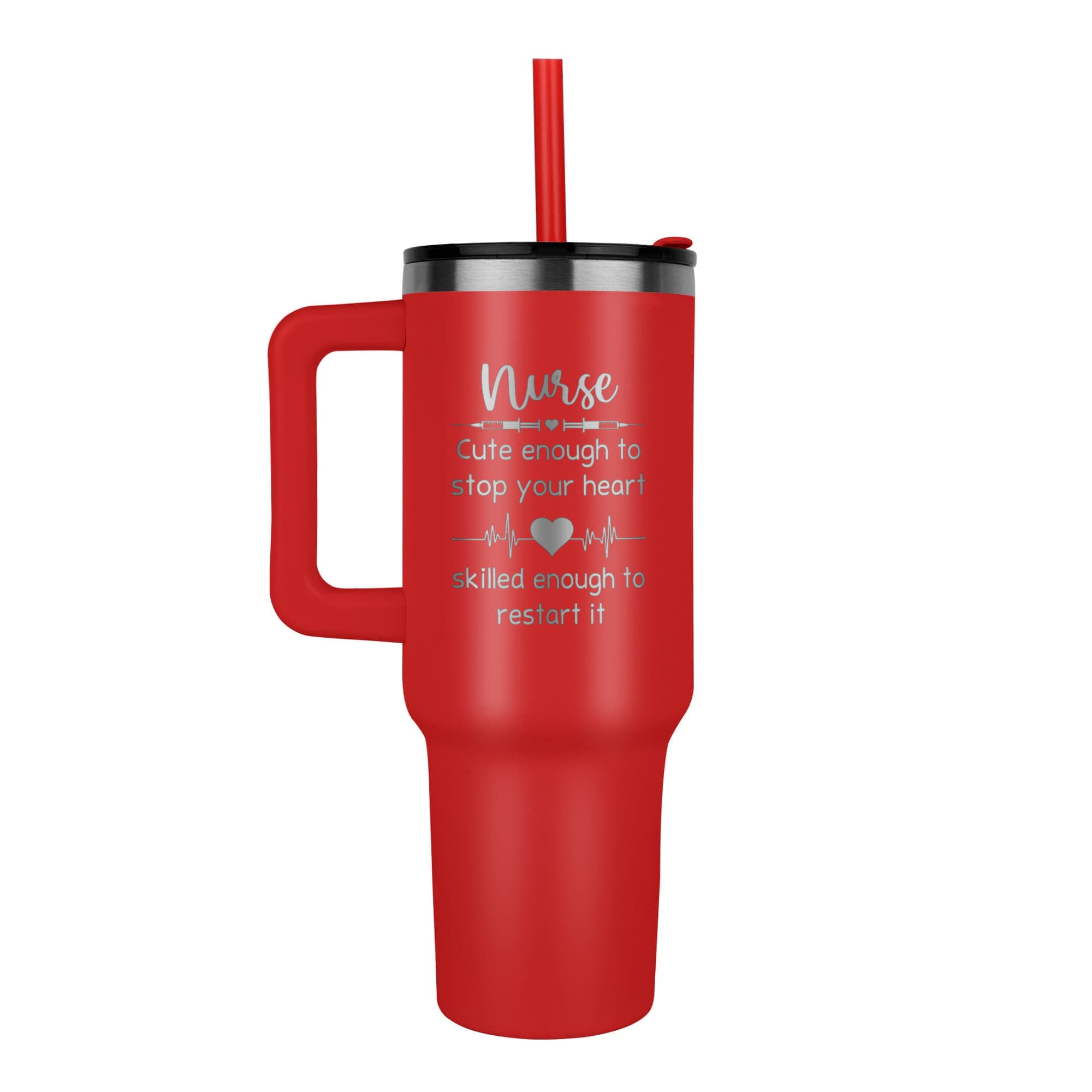 Cute Nurse Heart 40oz Tumbler – Insulated Stainless Steel Drinkware