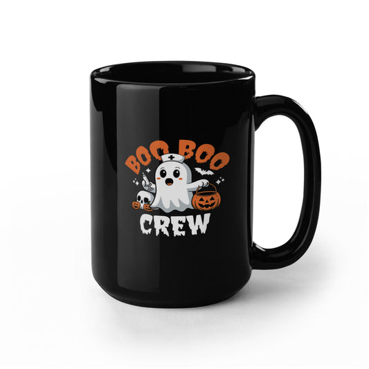 Boo Boo Crew Black Ceramic Mug – Fun, Spooky, and Stylish! - GLiMOT