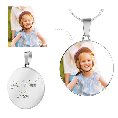 Custom Circle Necklace – Upload Your Image for Engraving