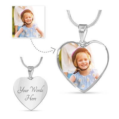 Custom Heart Necklace – Upload Your Image for Engraving