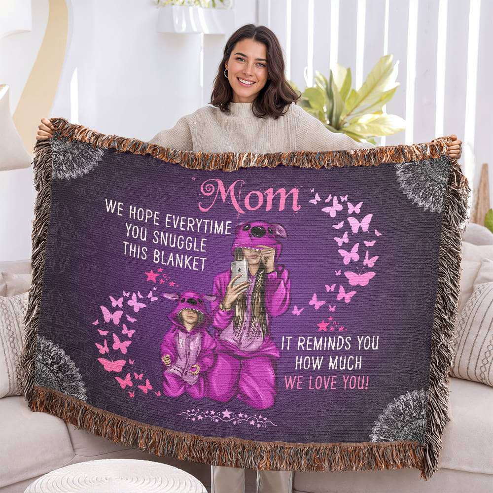 Mom, We Love You” Woven Blanket - GLiMOT