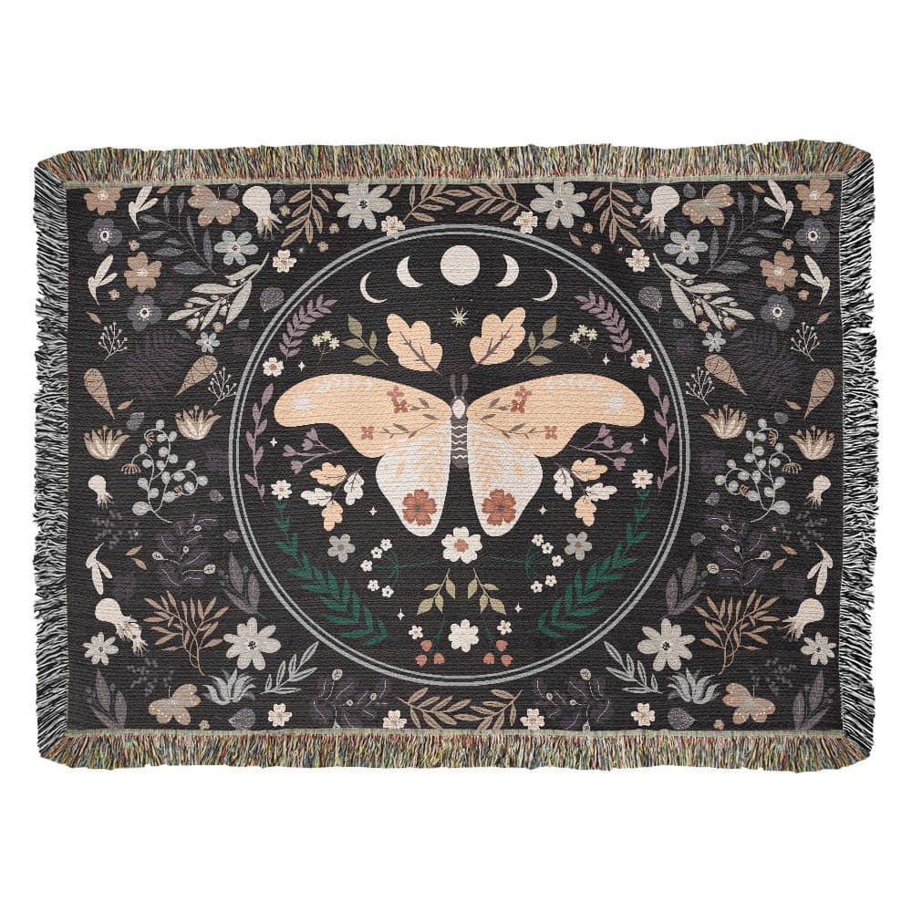 Butterfly woven blanket gift with heirloom photo design- GLiMOT