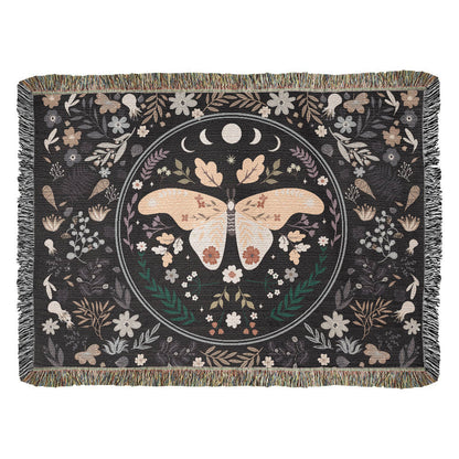 Butterfly woven blanket gift with heirloom photo design- GLiMOT