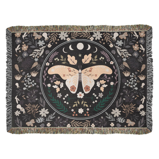 Butterfly woven blanket gift with heirloom photo design- GLiMOT