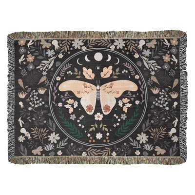 Butterfly woven blanket gift with heirloom photo design- GLiMOT