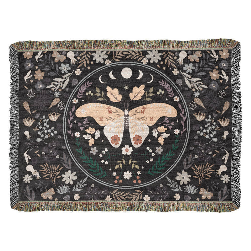 Butterfly woven blanket gift with heirloom photo design- GLiMOT