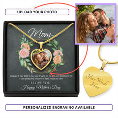 Personalized Photo Necklace with Engraving