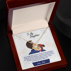 Heartfelt gift for daughter necklace with illustrated father-daughter card and emotional message - GLiMOT.COM