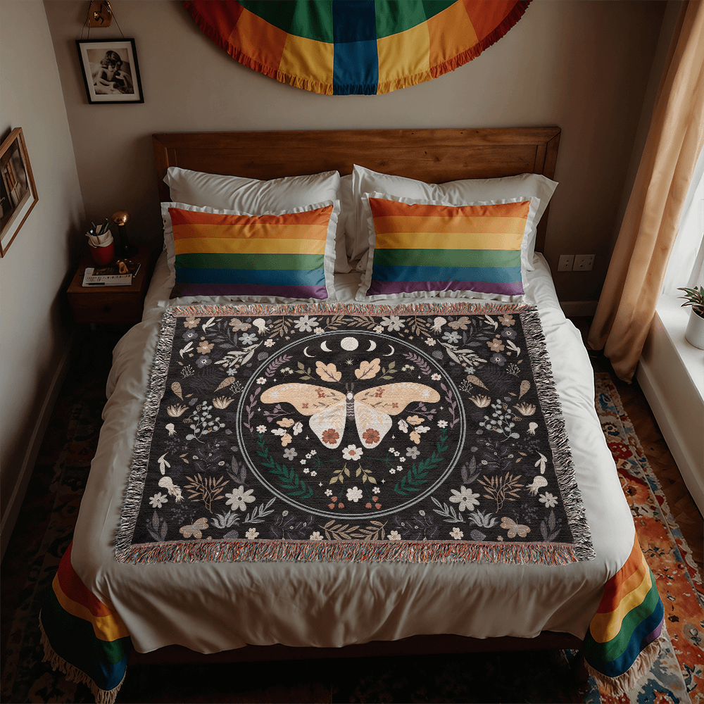 Handcrafted Butterfly Blanket with Fringe Detailing- GLiMOT