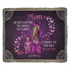 Heirloom cotton blanket with butterfly and onesie illustration - GLiMOT