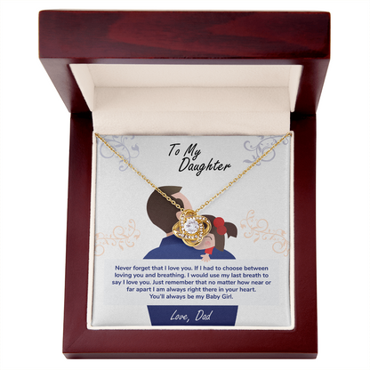 Mahogany-style luxury jewelry box with LED spotlight showcasing daughter gift necklace- GLiMOT.COM