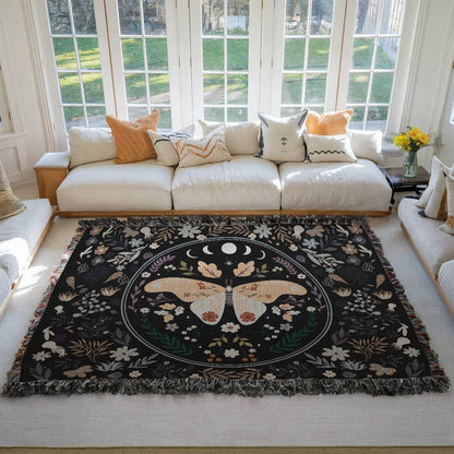 Custom butterfly photo blanket displayed on a bed - GLiMOT