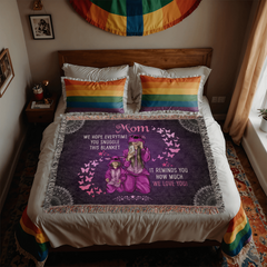 Sentimental woven blanket gift for mom with heartfelt message - GLiMOT