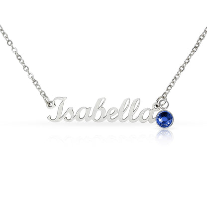Custom Name Necklace with Birthstone