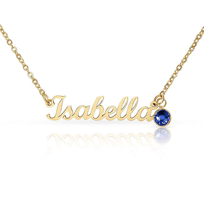 Custom Name Necklace with Birthstone