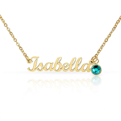Custom Name Necklace with Birthstone