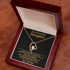 Dad to Daughter: "My Love Will Always Follow" Dazzling Heart Necklace