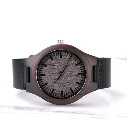 Engraved "King of My Heart" Wooden Watch - Personalized Sandalwood Gift for Dad & Him - GLiMOT