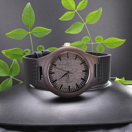 Engraved "King of My Heart" Wooden Watch - Personalized Sandalwood Gift for Dad & Him - GLiMOT