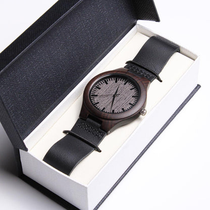 Engraved "King of My Heart" Wooden Watch - Personalized Sandalwood Gift for Dad & Him - GLiMOT