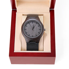 Engraved "King of My Heart" Wooden Watch - Personalized Sandalwood Gift for Dad & Him