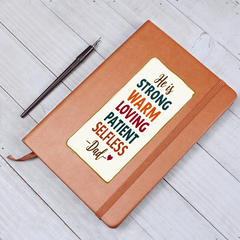 Graphic Vegan Leather Journal - Unique Printed Notebook for Goal Setting & Reflection