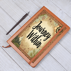 Graphic Vegan Leather Journal - Unique Printed Notebook for Goal Setting & Reflection