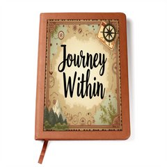Graphic Vegan Leather Journal - Unique Printed Notebook for Goal Setting & Reflection
