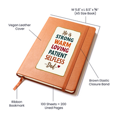 Graphic Vegan Leather Journal - Unique Printed Notebook for Goal Setting & Reflection
