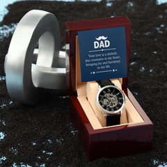 Gift for Dad. Your Love is a Melody - Men's Mechanical Openwork Watch
