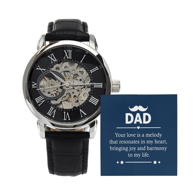 Gift for Dad. Your Love is a Melody - Men's Mechanical Openwork Watch