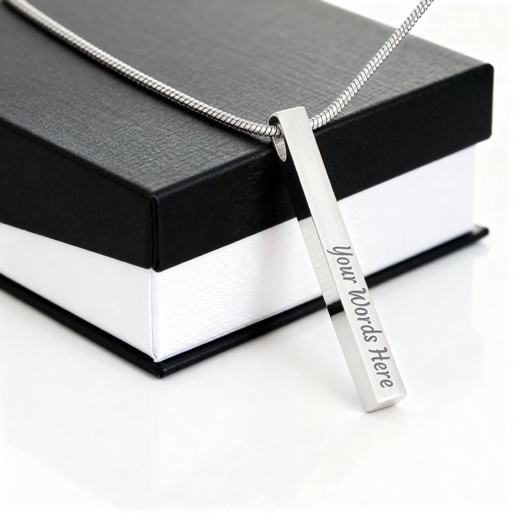Custom Engraved 4-Sided Stick Necklace