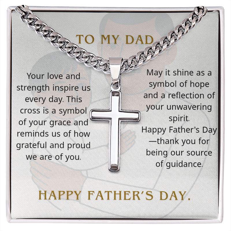 Personalized Cuban Link Chain with Cross – Father's Day Gift for Him