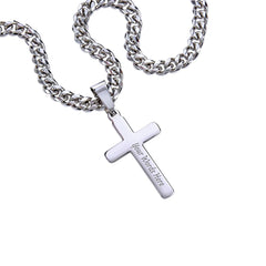 Personalized Cuban Link Chain with Cross – Father's Day Gift for Him