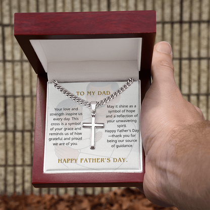 Personalized Cuban Link Chain with Cross – Father's Day Gift for Him - GLiMOT