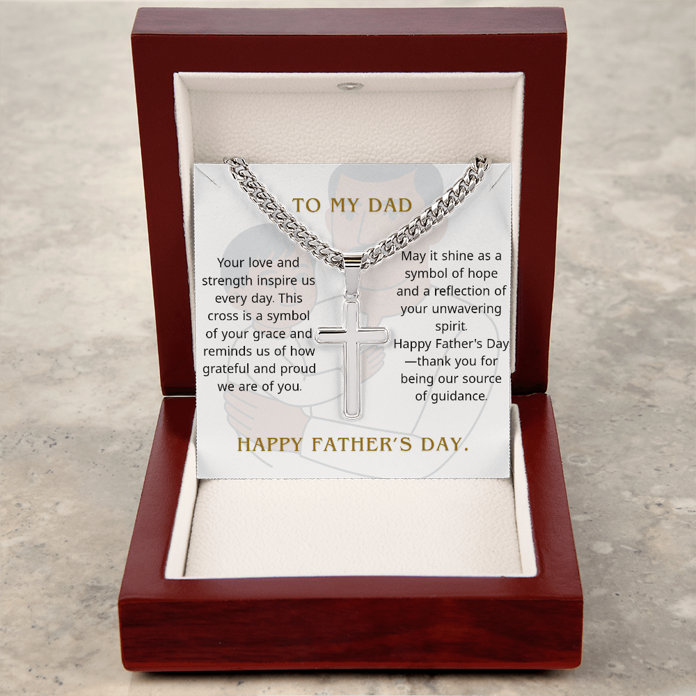 Personalized Cuban Link Chain with Cross – Father's Day Gift for Him - GLiMOT