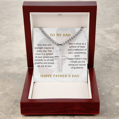 Personalized Cuban Link Chain with Cross – Father's Day Gift for Him - GLiMOT